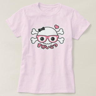 Camiseta Calavera gruesa y cruz con lentes nerviosos