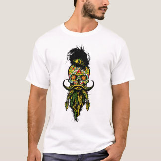 Camiseta calavera hipster cráneo skull barbudo Barbera