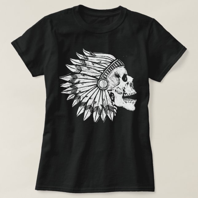 Camiseta Calavera india en el principal distrito de cosecha (Diseño del anverso)