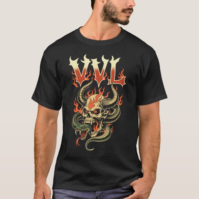 Camiseta Calavera Infierno VVL (Anverso)
