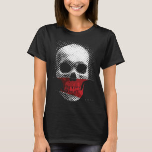 Camiseta Calavera infrarroja: diseño punteado en tonos rojo