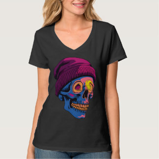 Camiseta "Calavera intrépida - Tee gráfico de cara oscura"