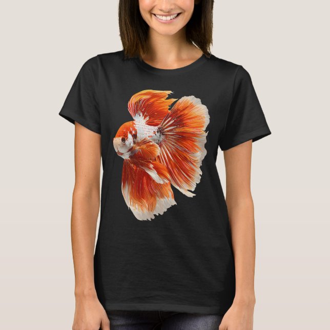 Camiseta Calavera Kawaii en pecera con pez (Anverso)