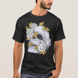 Camiseta Calavera masculina y Rosas Vida y muerte Skel de a