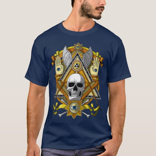 Camiseta Calavera masónica Freemason Iluminati Esotteric (Anverso)