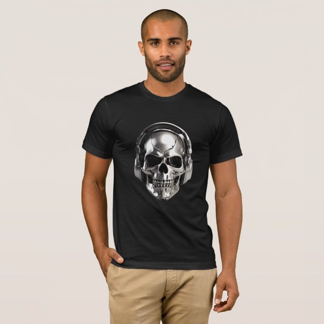 Camiseta Calavera Metálica / Cráneo Metalizado T-S (Anverso completo)