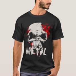 Camiseta Calavera Metalizado Pesada Con Drogas De Sangre