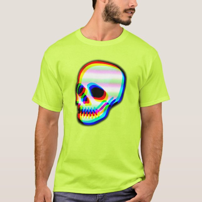Camiseta Calavera moderna de neón (Anverso)