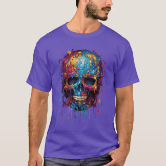 Camiseta calavera multicolor