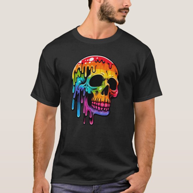 Camiseta Calavera multicolor vibrante (Anverso)