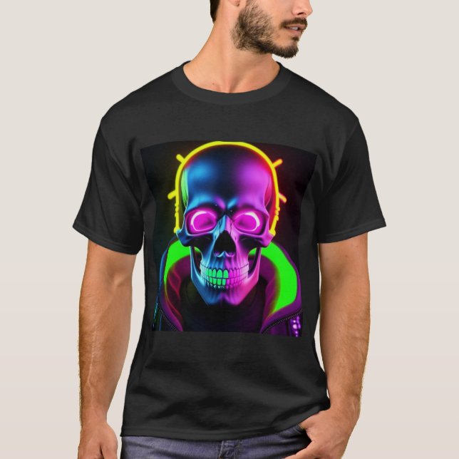 Camiseta Calavera neon bron (Anverso)