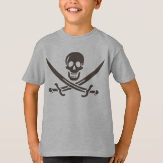 Camiseta Calavera obsidiana espada Bandera pirata de Calico