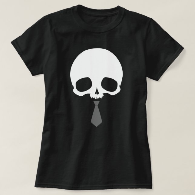 Camiseta Calavera personalizable con corbata (Diseño del anverso)