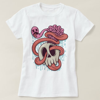 Camiseta Calavera personalizado con cerebro y lengua
