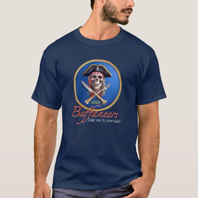 Camiseta Calavera pirata "Buffaneers" para compañeros de cr (Anverso)