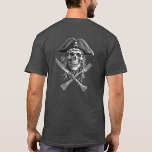 Camiseta Calavera pirata con cuchillo cruzado y horquilla p