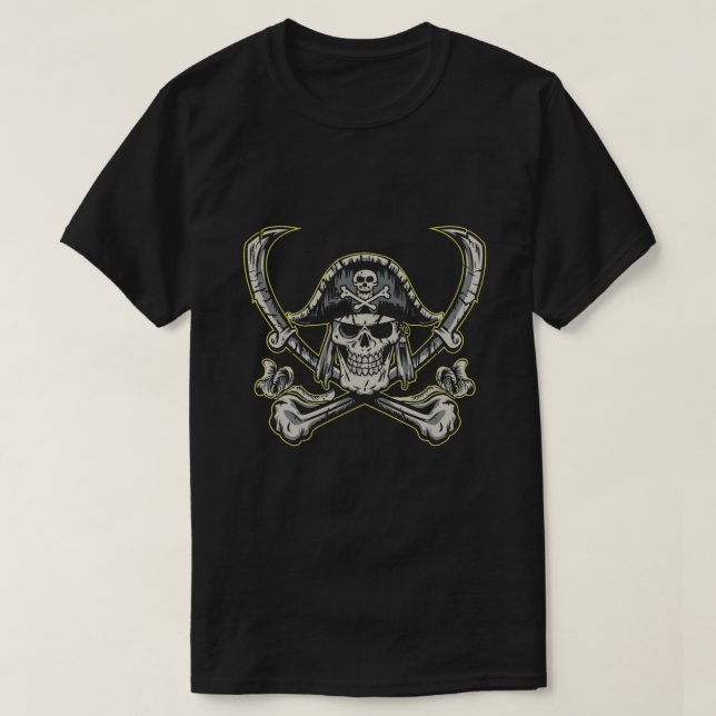 Camiseta Calavera pirata con una sonrisa espeluznante (Diseño del anverso)