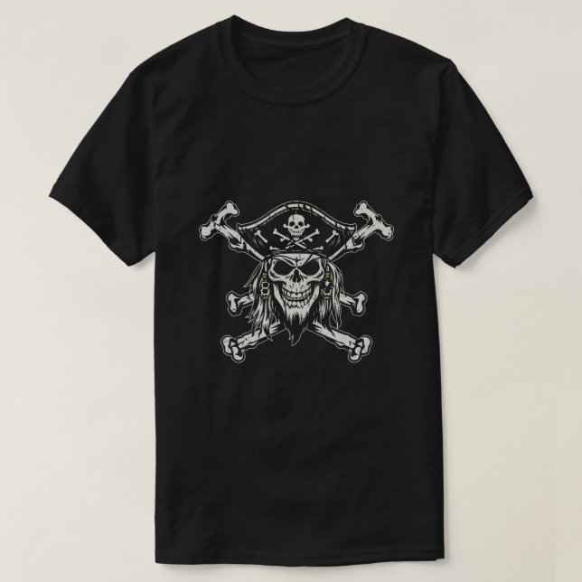 Camiseta Calavera pirata con una sonrisa espeluznante (Diseño del anverso)