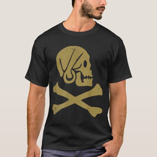 Camiseta Calavera pirata de Halloween y cruces (Anverso)