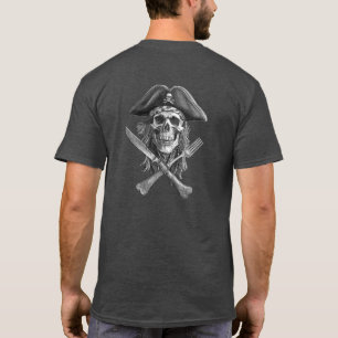 Camiseta Calavera pirata en blanco y negro para los buffane