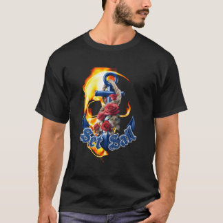 Camiseta Calavera Pirata en Llamas Privateer