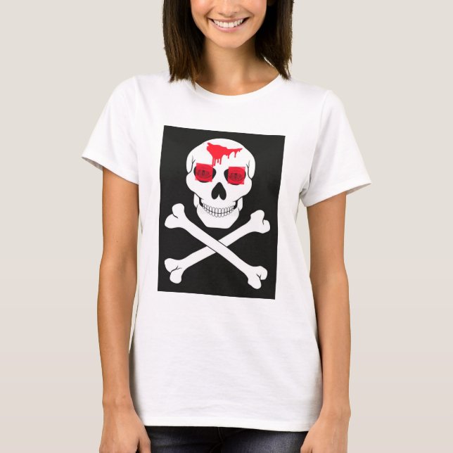 Camiseta Calavera pirata y cruces (Anverso)