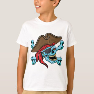 Camiseta Calavera pirata y cruces-01