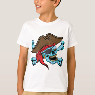 Camiseta Calavera pirata y cruces-01