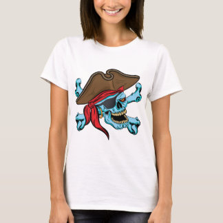 Camiseta Calavera pirata y cruces-01