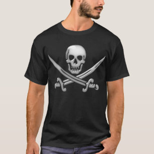 Camiseta Calavera pirata y espadas cruzadas (TLAPD)
