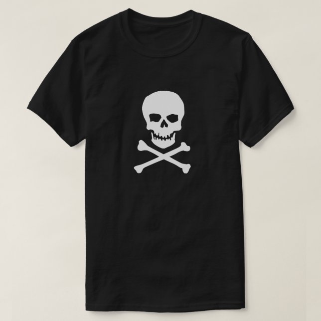 Camiseta Calavera pirata y huesos (Diseño del anverso)