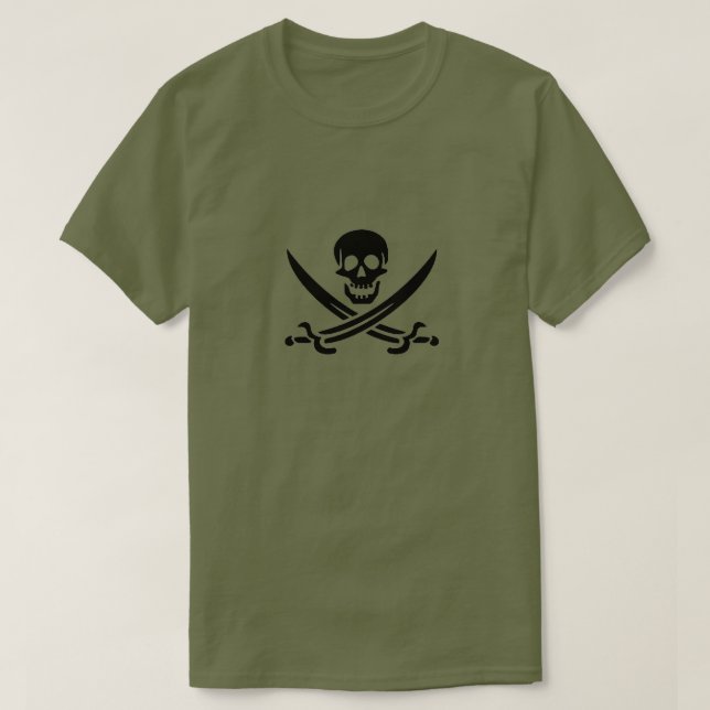 Camiseta Calavera pirata y huesos (Diseño del anverso)