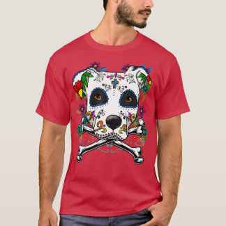 Camiseta Calavera Pitbull Terrier Dog Dia de Muertos