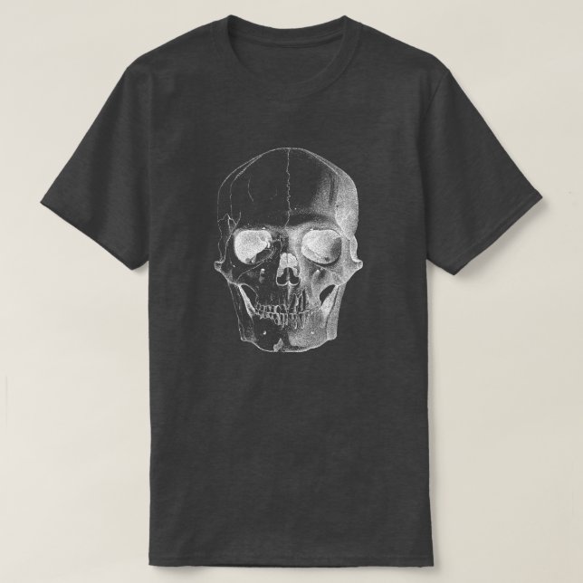 Camiseta Calavera realista humana (Diseño del anverso)
