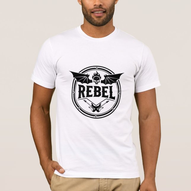 Camiseta Calavera Rebelde y Guitarras (Anverso)