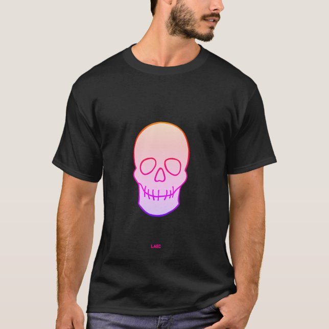 Camiseta Calavera - resplandor de neón (Anverso)