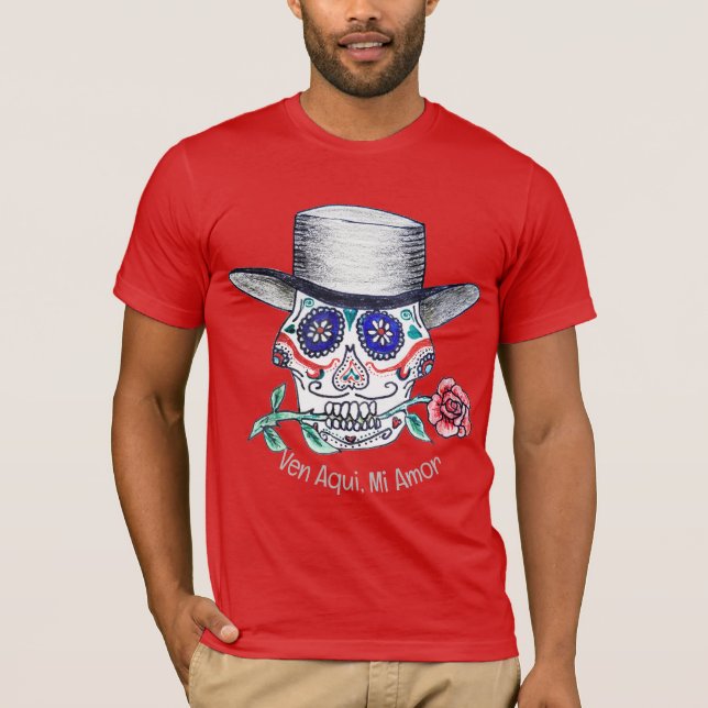 Camiseta Calavera Rosa Halloween (Anverso)