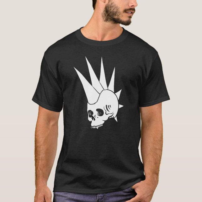 Camiseta Calavera sin mandíbula punk personalizable versión (Anverso)