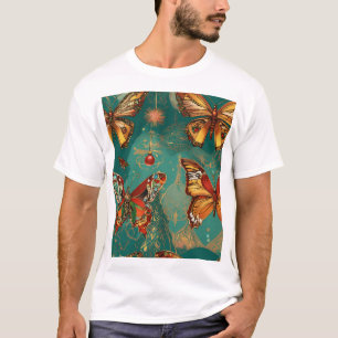 Camiseta Calavera Steampunk con Pelo Afro de Mariposa – Bas