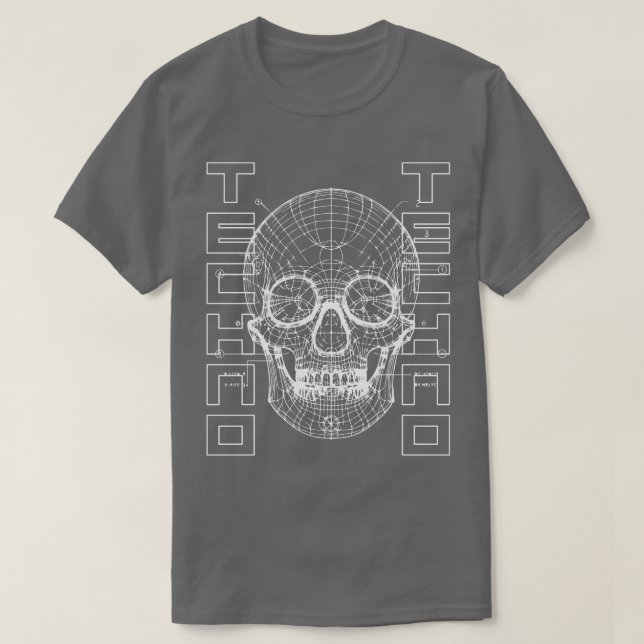 Camiseta calavera tecno (Diseño del anverso)