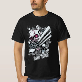 Camiseta Calavera teñida de espiral - Diseño gótico de grun