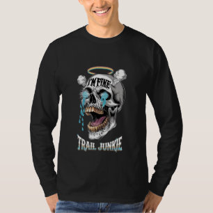 Camiseta Calavera Trail Junkie Gráfica Lágrimas Azules Bril