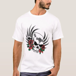 Camiseta Calavera tribal con Rosas