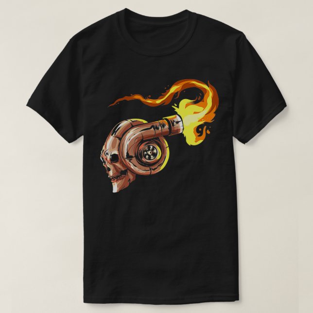 Camiseta Calavera turbocompresora con sintonizador de impul (Diseño del anverso)