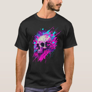 Camiseta Calavera Vaporwave Estética Urbana Pastel Gótic Ca