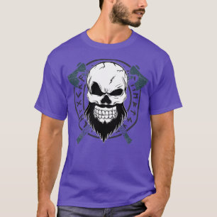 Camiseta Calavera Viking con hachas y carreras nórdicas