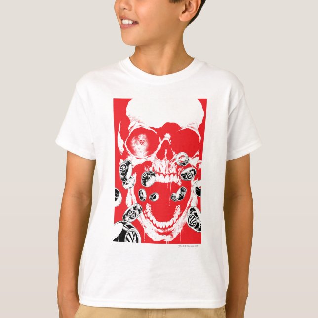 Camiseta Calavera y anillos - Rojo (Anverso)