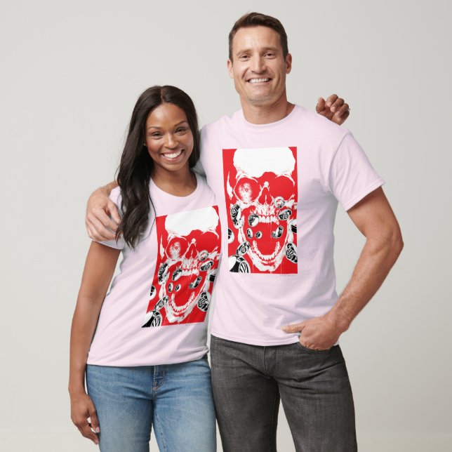 Camiseta Calavera y anillos - Rojo (Unisexo)