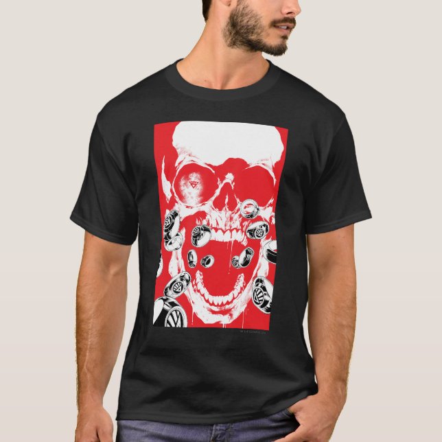 Camiseta Calavera y anillos - Rojo (Anverso)