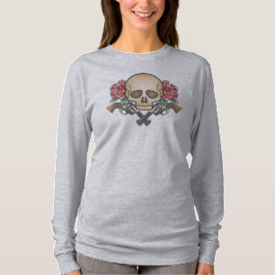 Camiseta Calavera y armas de Dia de los Muertos   Sleeve Sh